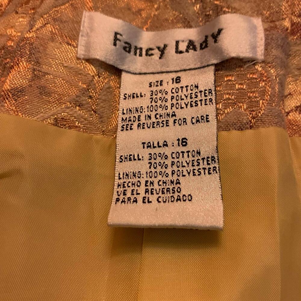 Vintage Blazer Fancy Lady 80's gold size 16 - Picture 6 of 7